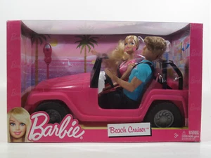 Barbie Beach Cruiser Coche Jeep Rosa Vehículo con Muñecas Ken y Barbie Juego #FB - Imagen 1 de 8