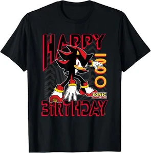 Sonic The Hedgehog Happy Birthday Shadow Grid Chest Poster Hoodie or T-Shirt - Picture 1 of 4