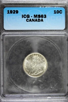 1929 - ICG MS63 Canada 10 Cents! #B21950 - Image 1 of 2