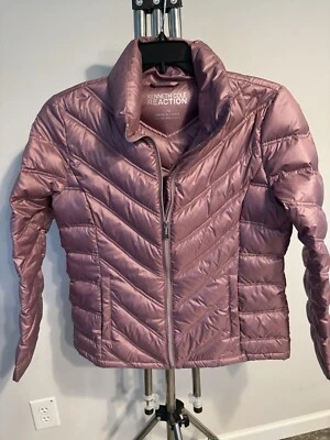 Женское утепленное пуховое пальто Kenneth Cole Reaction на молнии с косым карманом L - Изображение 1 из 2