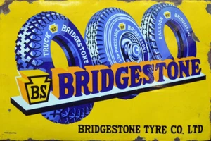 WEATHERED BRIDGESTONE TIRE BUILDING STORE DIORAMA LAYOUT SIGN 3x2 DD76 - Picture 1 of 1