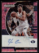 Yoeli Childs 2020-21 Panini Prizm Draft Fast Break Pink RC Auto /25 #PA-YO BYU