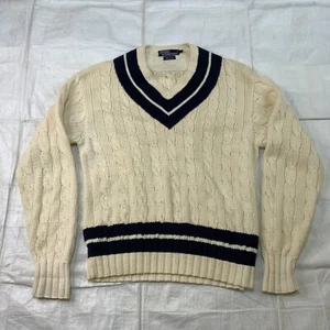 Suéter de tenis de colección Polo Ralph Lauren para hombre tejido con cable grueso 100 % lana M - Imagen 1 de 10