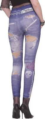 Leggings Jean Punk Rock Años 80 Elegante Vestir Halloween Adulto Disfraz Accesorio Foto 1 de 2