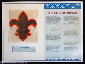 1910 ST LOUIS BROWNS Willabee & Ward LOST TREASURES OF BASEBALL TEAM LOGO PATCH - Picture 1 of 2