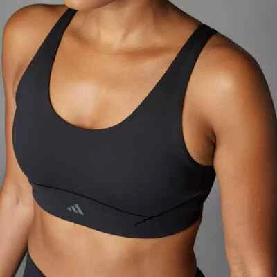 ADIDAS ' ALL ME LUXE SPORTS BRA ' BLACK ' MEDIUM SUPPORT ' SIZE LARGE (A-B) - Image 1 of 4