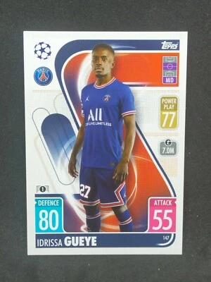 Idrissa Gueye n° 147 Paris Saint Germain TOPPS MATCH ATTAX Champions League 2022 - Photo 1/2