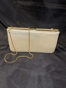 Neu ohne Etikett Giani Bernini Clutch Abendtasche echt goldfarbenes Leder mit abnehmbarer Kette - Bild 1 von 12