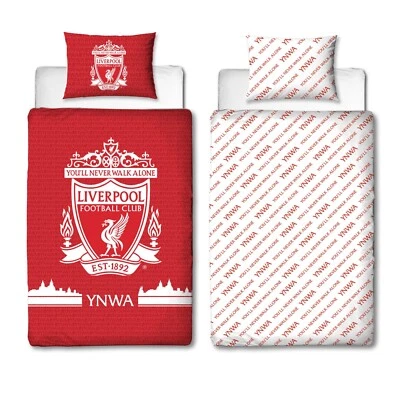 CHARACTER WORLD Liverpool FC Kids Single Duvet Set Reversible Football Bedding Red Quilt Cover