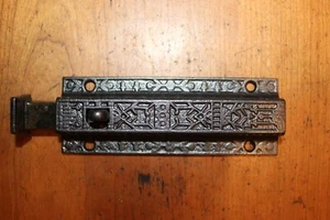 Restored Antique Surface Mount French Door Spring Loaded Bolt Cast Iron E-46 - Picture 1 of 6