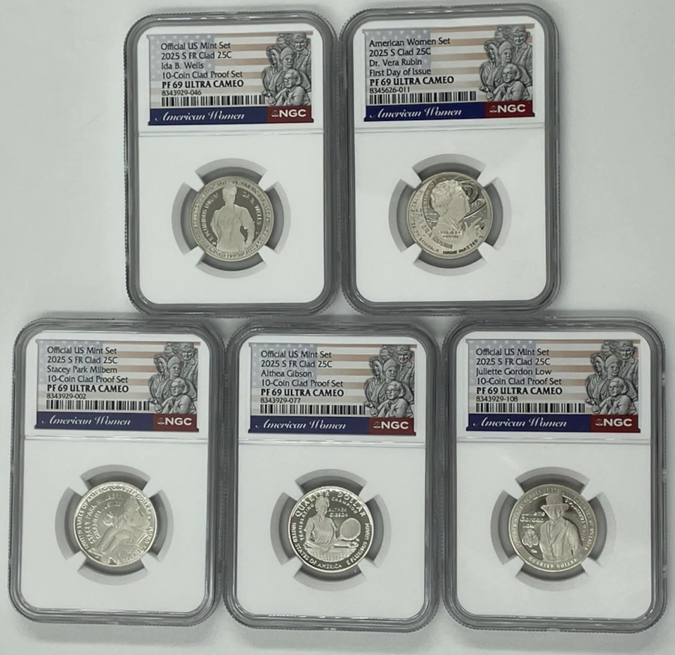 2025 S CLAD PROOF AMERICAN WOMEN PF 69 🔥FIRST RELEASES🔥OFFICIAL MINT SET - Image 1 of 2