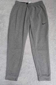 Nike Dri-Fit Pants Men Large Gray Training Tapered Leg Drawstrings Pockets - Picture 1 of 8