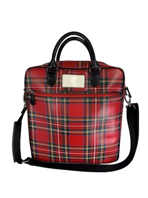 Bolso de cuero a cuadros Beakgaard rojo Stewart tartán edición limitada para computadora portátil Foto 1 de 4