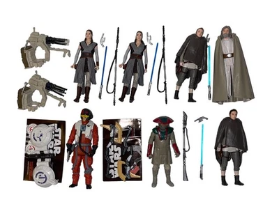 2015/2017 STAR WARS FORCE AWAKENS & LAST JEDI Lot of 7 REY/LUKE Figures NEW Read - Image 1 of 4