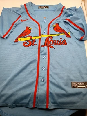 Nike St. Louis Cardinals #4 Yadier Molina Azul Claro Genial Base Jersey Cosido M Foto 1 de 4