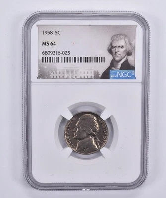 1958 Jefferson Nickel MS64 NGC Special Label *4042 - Image 1 of 4