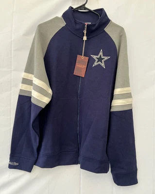NUEVO CON ETIQUETAS Dallas Cowboys NFL Retro Cremallera Cortavientos Chaqueta Bordada Talla Grande Foto 1 de 4