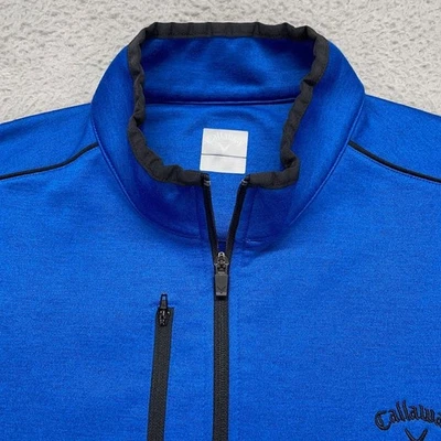 Callaway 1/4 Zip Pullover Men XLarge Royal Blue Black Trim Pockets Performance - Image 1 of 4