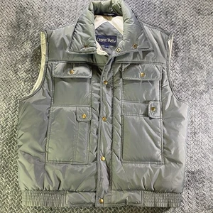 Vintage Ozark Trail Nylon Button Up Pockets Retro Gray Puffer Vest Men's Large - Picture 1 of 12