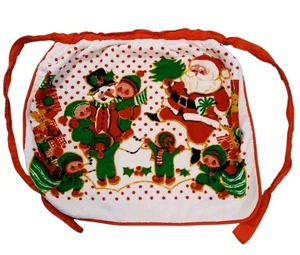 Vintage Barth & Dreyfuss Christmas Half Waist Apron Santa Snowman Children Toys - Picture 1 of 6