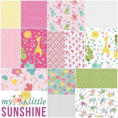 Benartex My Little Sunshine Fat Quarter Paquete 14 piezas Bebé Niña Tela para Acolchar Foto 1 de 4
