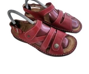 Finn Comfort Gomera Red Leather Women’s Mule Sandals Size 39 D 9 M - Picture 1 of 7