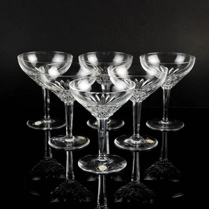 6 x Sektschale CRYSTAL MASTRICHT + ROYAL LEERDAM Mod NINPHEA Kristalunie Holland - Bild 1 von 8