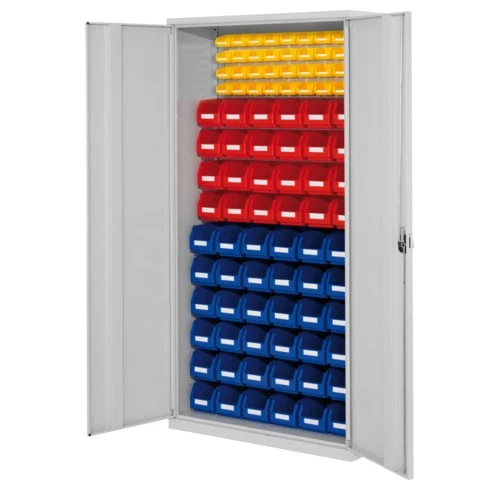 Magazinschrank / Sichtlagerkästen / 1.950x1.000x410 / 92 Kästen 5:36,6:24,8:32 - Bild 1 von 1