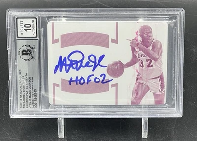 2017 - 18 National Treasures Printing Plate Magic Johnson Autographed Card - Image 1 of 3