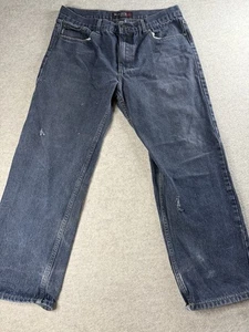 Oscar Jeans Men’s 36x30 Blue Denim Classic Fit Distressed Style - Picture 1 of 3