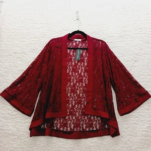 Kimono Size XL Burgundy Lace Romantic Goth Boho Festival Couquette Whimsycore - Picture 1 of 13