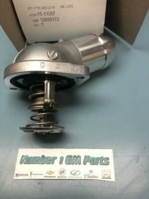 New Genuine GM 12600172 Engine Coolant Thermostat/Water Inlet Assembly  - Image 1 of 4