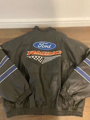 Jaqueta de couro vintage Ford Racing anos 90 Essex tamanho 4XL - Imagem 1 de 3