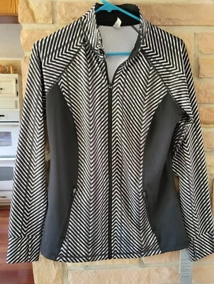 Ideology spandex / polyester Active Wear jacket full zip Med Black and White NWT - Image 1 of 4