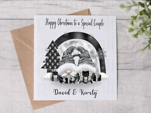Personalised Gonk Christmas Greeting Card, Daughter Son In Law, Special Couple - Picture 1 of 1