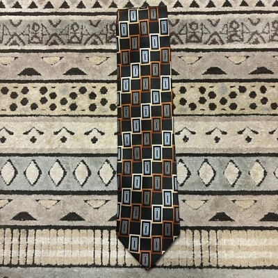 "Corbata cuello Haggar patrón geométrico multicolor preppy 57""" Foto 1 de 4