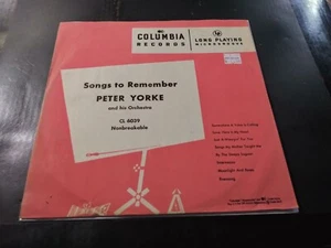 Peter Yorke - Songs To Remember VG++ Original DG 10" Columbia CL6039 Record 1951 - Imagen 1 de 4