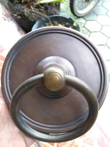 5.70" Inches Pair Big Vintage Antique Brass Door Pull Round Pull Handle KNOB 091 - Picture 1 of 3