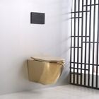 Wandhngende Toilette Splrandlos Keramik WC +Klositz Absenkautomatic GOLD