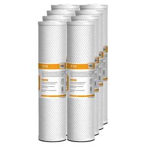 8 Pack 5 Micron 20" x 4.5" CTO Carbon Block Water Filter Whole House Replacement - Picture 1 of 15