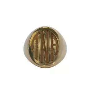 1950-70s Tiffany & Co Vintage 14kt Yellow Gold Engraved Signet Ring Size 9 - Picture 1 of 8