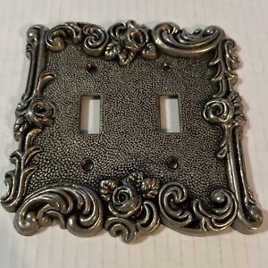 Vintage 1967 American Tack & Hardware 60TT Double Switch Plate Cover Ornate Rose