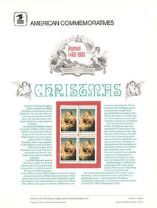 #201 20c Christmas 1983 Madonna #2063 USPS Commemorative Stamp Panel - Picture 1 of 1