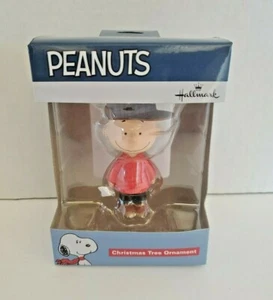 Hallmark Peanuts Charlie Brown Christmas Ornament Red Coat Plaid Hat 2019 NEW - Picture 1 of 6