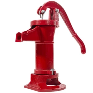25' ft Antique Pitcher Hand Pump Red Operated Lift Patio Outdoor Well Water, Red - Picture 1 of 13