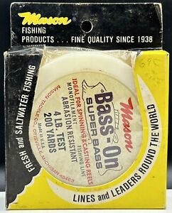 VTG Mason Tackle Co Bass On Super Bass Fishing Line W/ Box 🇺🇸