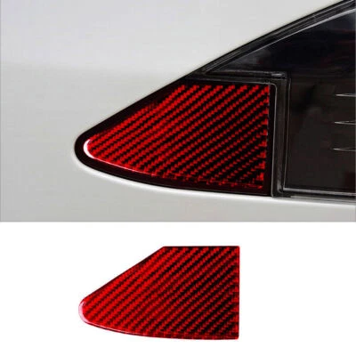 Cubierta de panel de puerto de carga de coche de fibra de carbono rojo para Tesla Model X 2014-2019 Foto 1 de 4