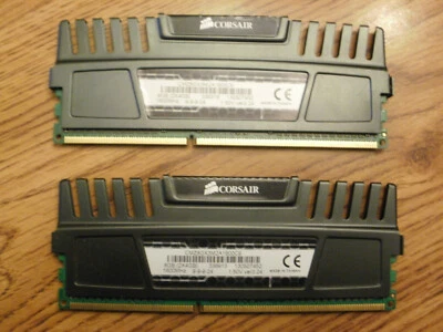 TWO Corsair Black 8GB (2x4GB) 1600MHz 9-9-9-24 1.50V ver3.24 Memory Cards - Image 1 of 3