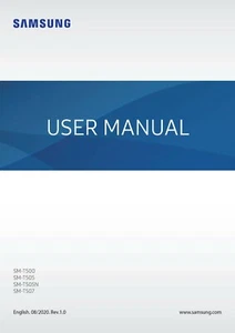 Samsung Galaxy A7 LTE 2020 T500 T505 T507 manual impreso guía del usuario 130 páginas - Imagen 1 de 1