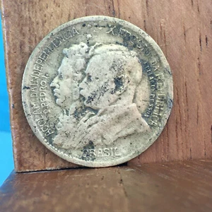 Pièce de Monnaie Brésil 500 Reis Anniversaire de l'Indépendance 1822 1922 7 Sept - Picture 1 of 2